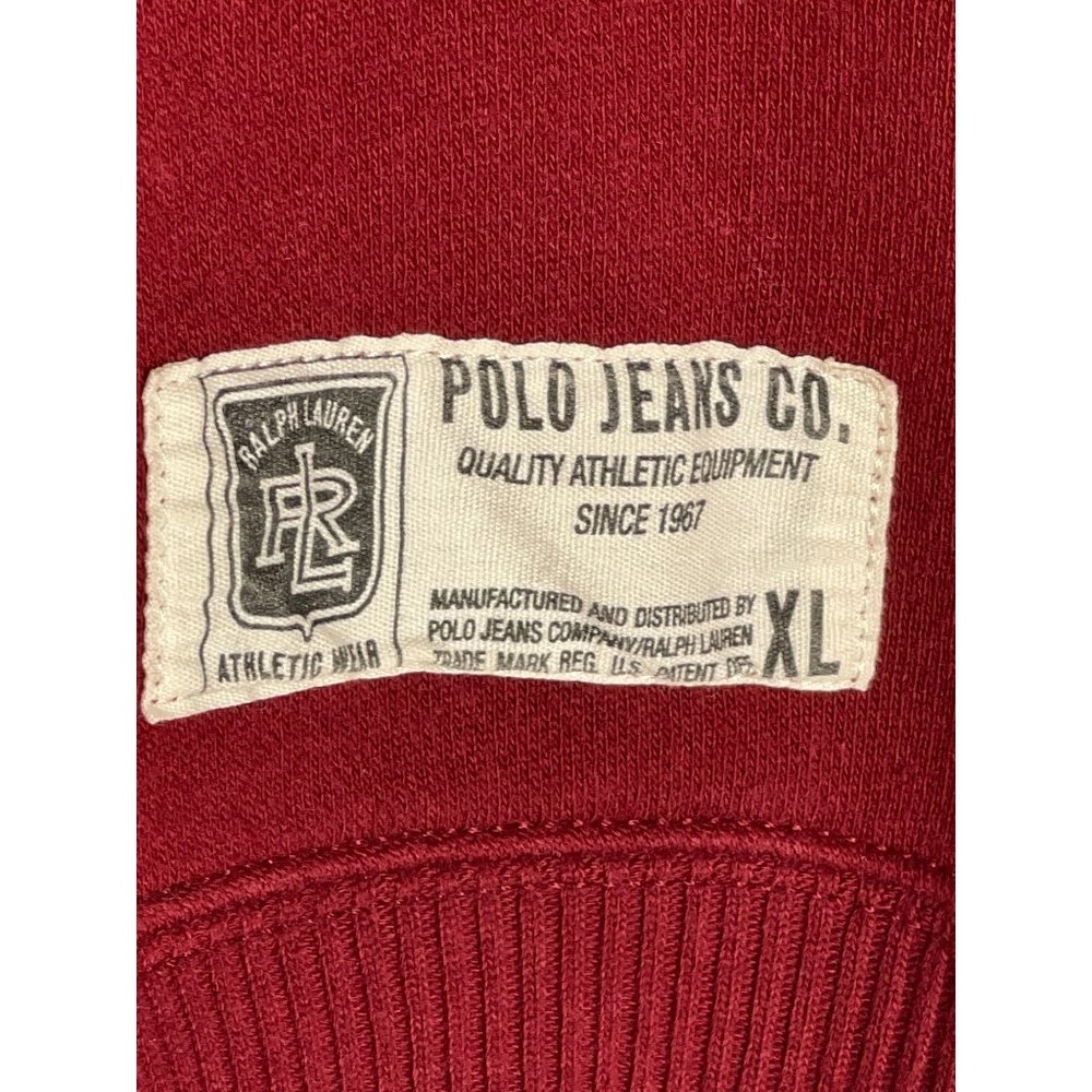 Vintage Polo Ralph Lauren Sweatshirt XL Red Crimson Varsity Track Embroidered - Picture 3 of 8